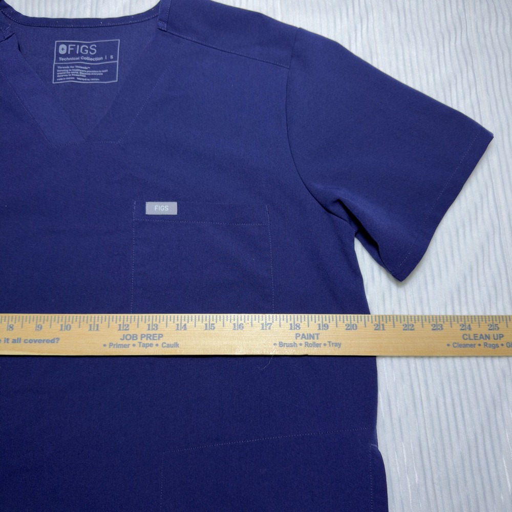 FIGS Mens Chisec Three-Pocket Scrub Top Navy Blue V-Neck TM3000 Small - Picture 7 of 9